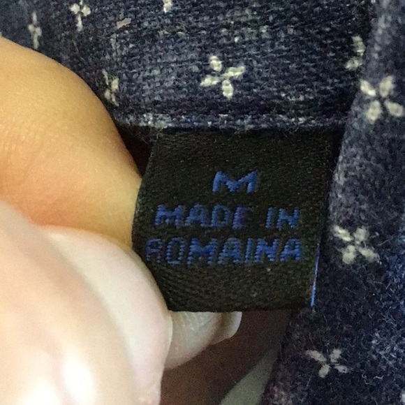 Patrick Assaraf blue printed linen shirt medium - Picture 8 of 8